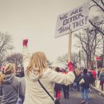 Woman protesting