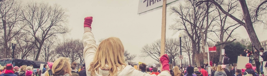 Woman protesting